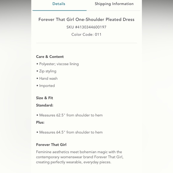 Anthropologie Forever That Girl One-Shoulder Pleated Dress - Picture 5 of 5